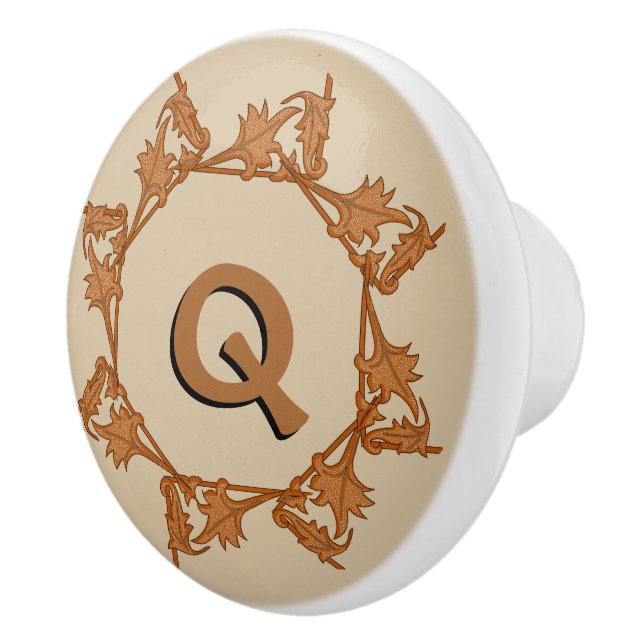 Pomo De Cerámica Cajones de cajón - Saltos en círculo con iniciales (Derecha)