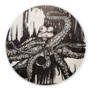 Pomo De Cerámica Cajones de drenaje de Octopus por Samira Sperry