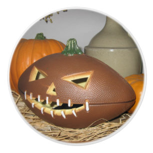 Pomo De Cerámica Calabaza de fútbol