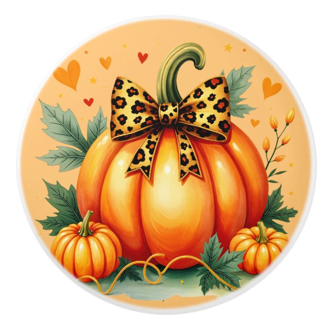 Pomo De Cerámica Calabaza otoñal (Anverso)