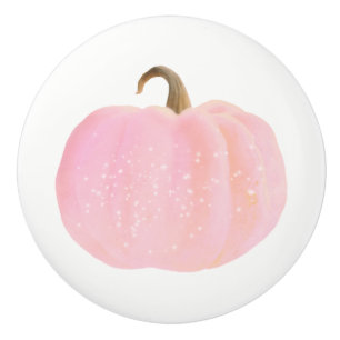 Pomo De Cerámica Calabaza rosa con brillo otoño Hada cuento