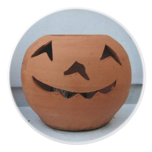 Pomo De Cerámica Calabaza sonriente (Anverso)