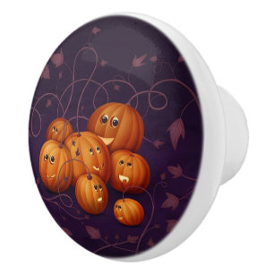 Pomo De Cerámica Calabazas felices