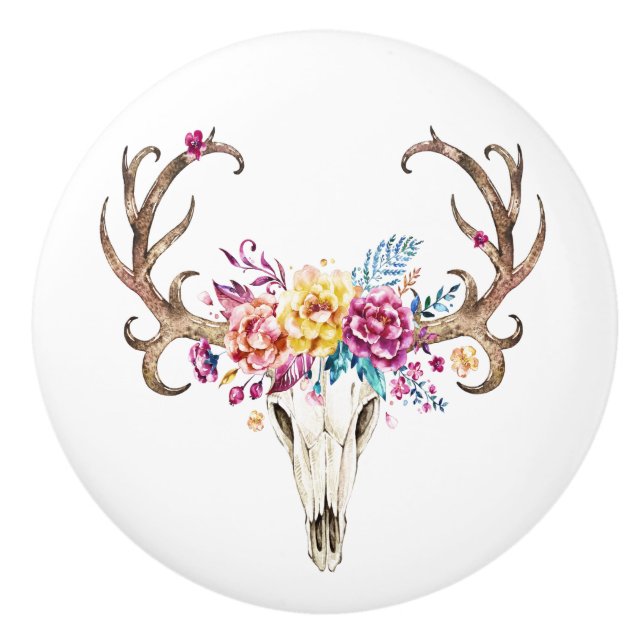 Pomo De Cerámica Calavera tribal del suroeste 3 (Anverso)