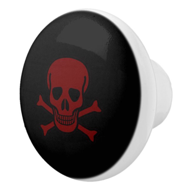 Pomo De Cerámica Calavera y huesos (Derecha)