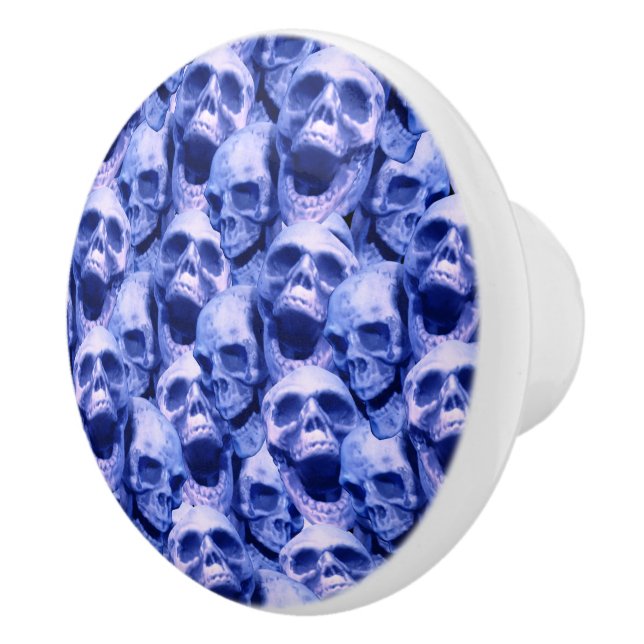 Pomo De Cerámica Calaveras azules oscuras (Derecha)
