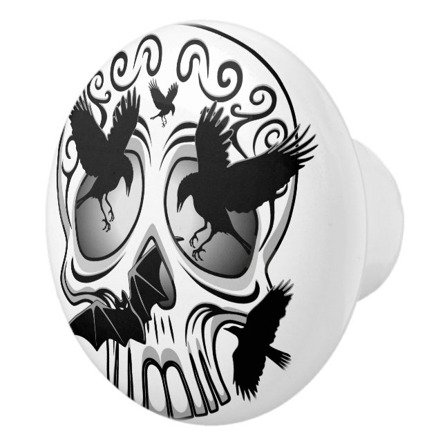 Pomo De Cerámica Calaveras decorativas de Halloween (Derecha)