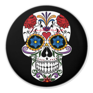 Pomo De Cerámica Calaveras humanas decoradas Thunder_Cove