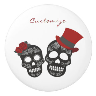Pomo De Cerámica Calaveras negras Duo Thunder_Cove