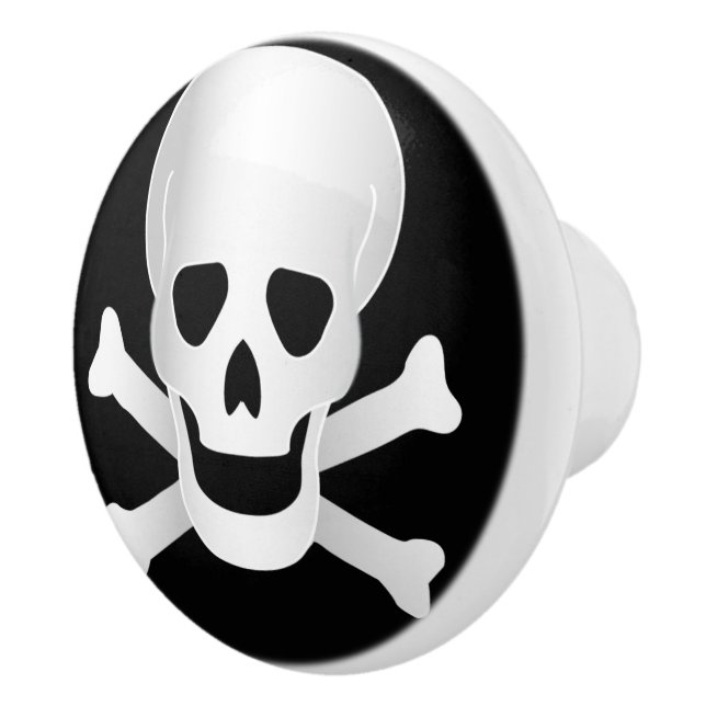 Pomo De Cerámica Calaveras Y Huesos (Derecha)