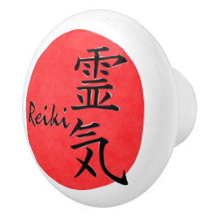 Pomo De Cerámica Caligrafía De Reiki Y Palabra 1