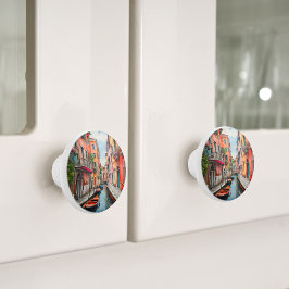 Pomo De Cerámica Calle acuarela de Venecia