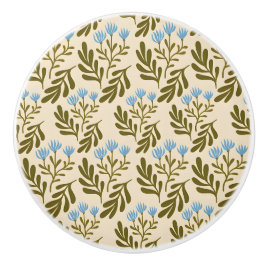 Pomo De Cerámica  Calm and Natural: Blue Flower Seamless Pattern
