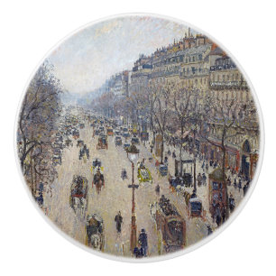 Pomo De Cerámica Camille Pissarro - Boulevard Montmartre, mañana