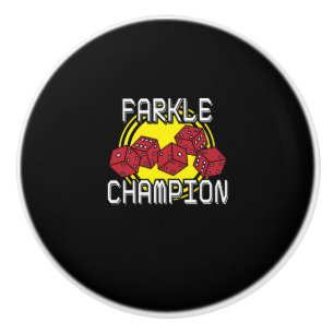 Pomo De Cerámica Campeón de Farkle - dado divertido que dice, jueg
