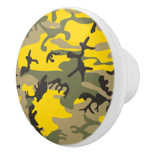 Pomo De Cerámica Camuflaje amarillo y verde, militar, ejército