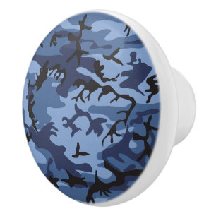 Pomo De Cerámica Camuflaje azul de la marina, ejército, ejército