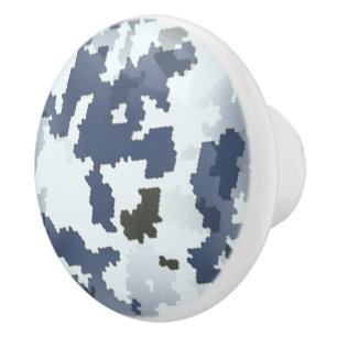 Pomo De Cerámica Camuflaje de invierno