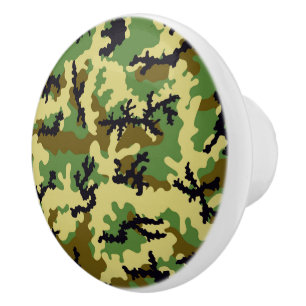 Pomo De Cerámica Camuflaje de Woodland