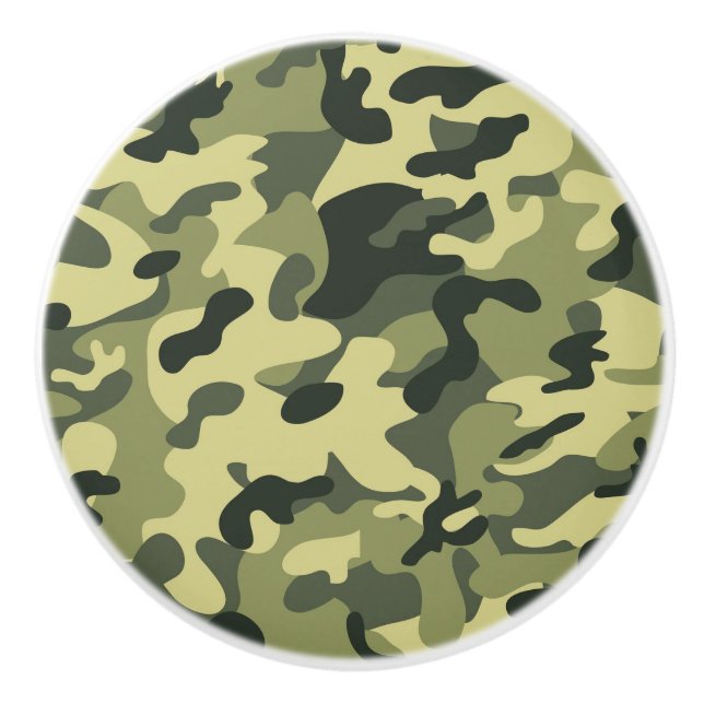Pomo De Cerámica Camuflaje Ejército Verde (Anverso)