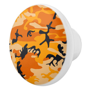 Pomo De Cerámica Camuflaje Naranja, Militar, Ejército