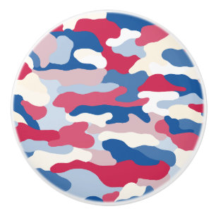 Pomo De Cerámica Camuflaje Rojo Blanco y Azul (3)