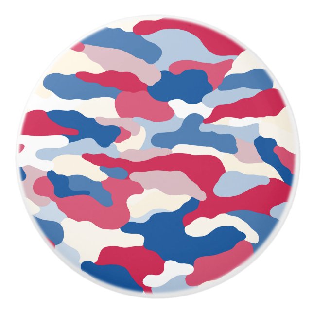 Pomo De Cerámica Camuflaje rojo blanco y azul (4) (Anverso)