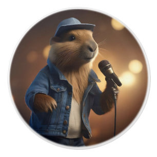 Pomo De Cerámica Cantante occidental del condado de Capybara,