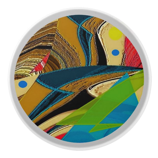 Pomo De Cerámica "Caos en color" Knob cerámico (Anverso)