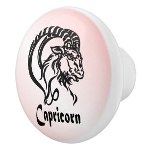 Pomo De Cerámica Capricornio la Cabra de Mar Zodiaco