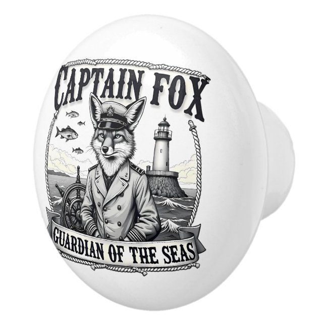 Pomo De Cerámica Captain Fox Guardian of Seas Nautical Design (Derecha)