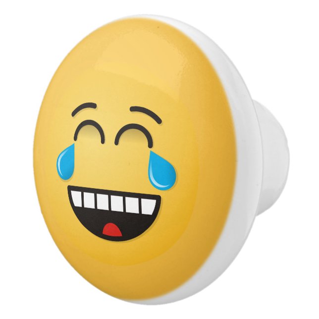 Pomo De Cerámica Cara con lágrimas de alegría (Derecha)