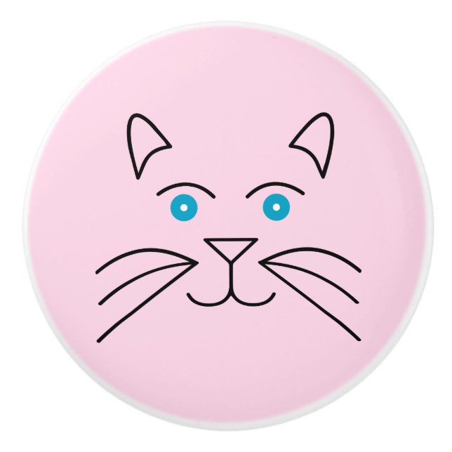 Pomo De Cerámica Cara de gato (Anverso)