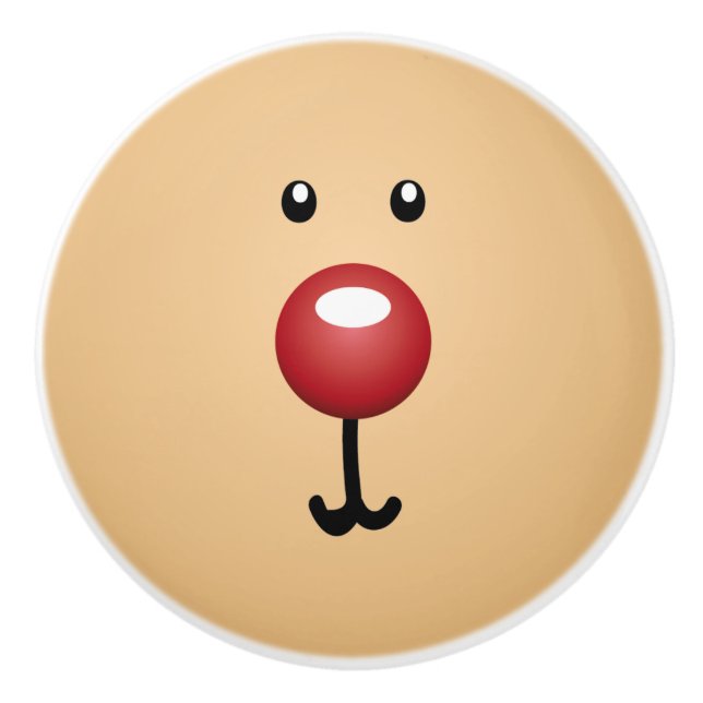 Pomo De Cerámica Cara de oso divertida (Anverso)