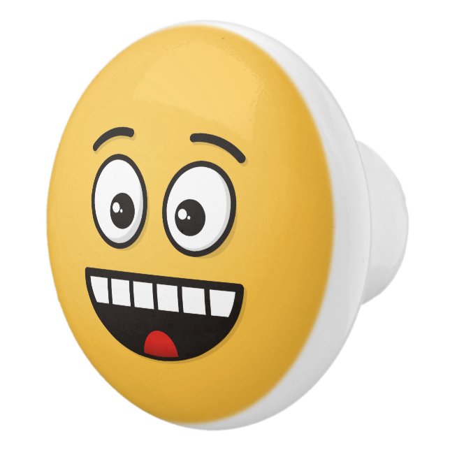 Pomo De Cerámica Cara sonriente con boca abierta (Derecha)