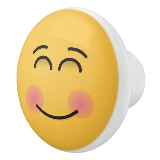 Pomo De Cerámica Cara sonriente con ojos sonrientes (Derecha)