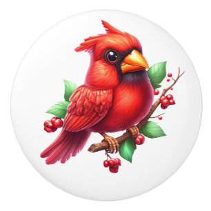 Pomo De Cerámica Cardinal Redbird