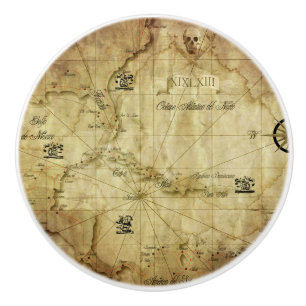 Pomo De Cerámica Caribe - mapa antiguo