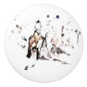 Pomo De Cerámica Carrera de caballos