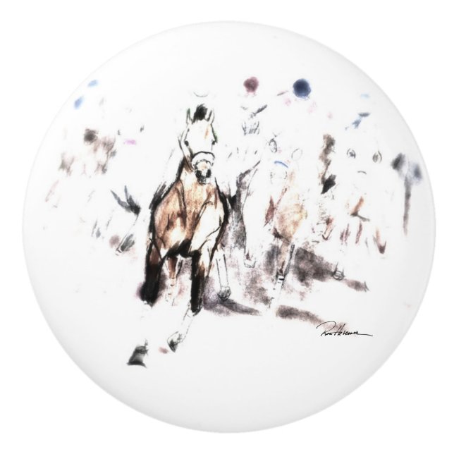 Pomo De Cerámica Carrera de caballos (Anverso)