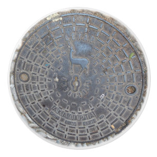 Pomo De Cerámica Carretera de adoquín de la cubierta de Manhole