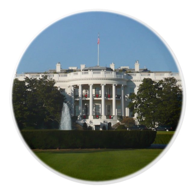 Pomo De Cerámica Casa Blanca navidades de días festivos Washington  (Anverso)