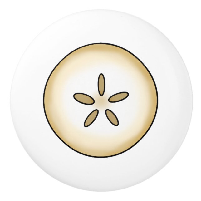 Pomo De Cerámica Casa de playa costera de Sand Dollar (Anverso)