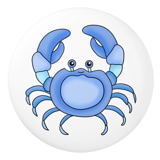 Pomo De Cerámica Casa de playa Nautical Sea Crab (Anverso)