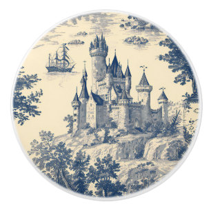 Pomo De Cerámica Castillo Francés Blue Toile