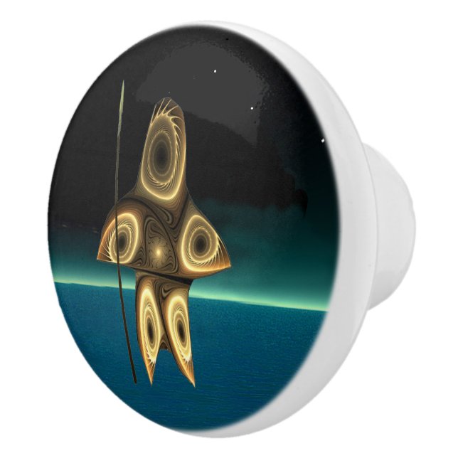Pomo De Cerámica Cazador inuit fractal (Derecha)