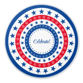 Pomo De Cerámica Celebrar las estrellas rojas, blancas y azules