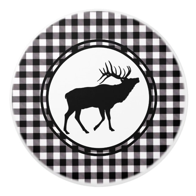 Pomo De Cerámica Ceramic Black Plaid (Anverso)