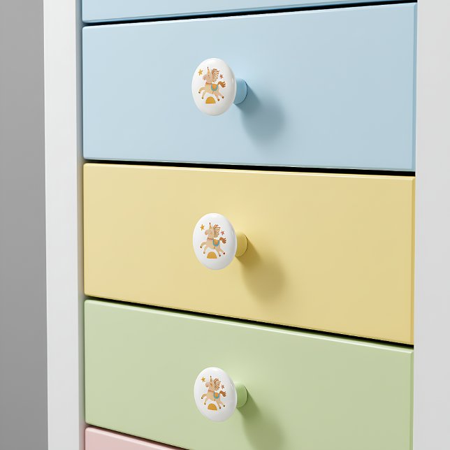 Pomo De Cerámica Ceramic Drawer Pull - Performing Circus Pony (Subido por el creador)