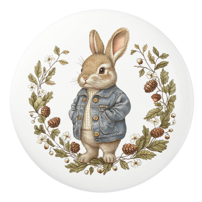 Pomo De Cerámica Ceramic Drawer Pull - Peter Rabbit Inspired (Anverso)